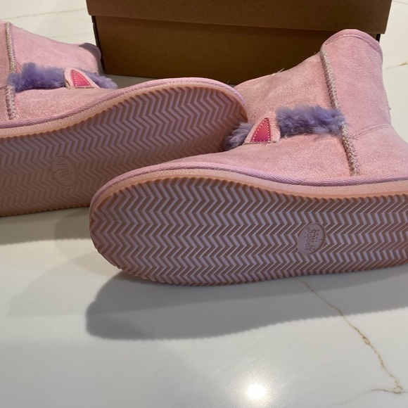 🦄🦄LAMO APRES Girls Pull On Boots Size 3 & 4 Youth Faux Suede Pink Unicorn 🦄‎ - Picture 4 of 5